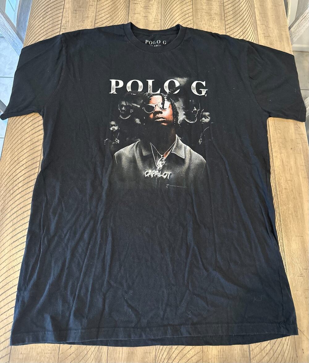 Polo G Rap T-Shirt Capalot Graphic Concert Merch Black Men's Size XL